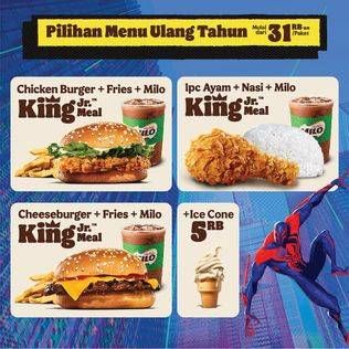 Promo Harga Pilihan Menu Ulang Tahun Mulai dari 31rb/paket  - Burger King