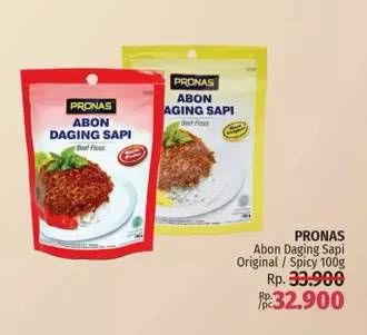 Promo Harga PRONAS Abon Daging Sapi Original, Pedas 100 gr - LotteMart