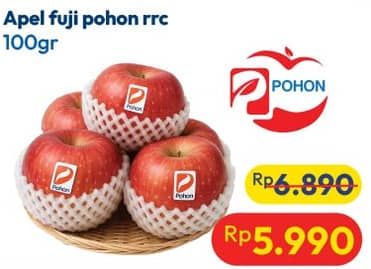 Promo Harga Apel Fuji RRC Pohon per 100 gr - Hypermart