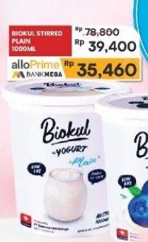 Promo Harga Biokul Set Yogurt Plain 1000 ml - Carrefour