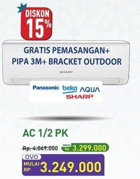 Promo Harga Panasonic/Beko/Aqua/Sharp AC 1/2 PK  - Hypermart