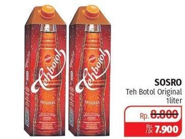 Promo Harga SOSRO Teh Botol Original 1000 ml - Lotte Grosir