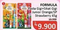Promo Harga FORMULA Pasta Gigi Sikat Gigi Junior Pack Orange, Strawberry 2 pcs - Alfamidi