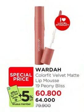 Promo Harga Wardah Colorfit Velvet Matte Lip Mousse 19 4 gr - Watsons