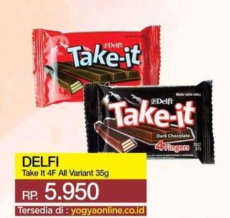 Promo Harga DELFI Take It Wafer 4 Fingers All Variants 35 gr - Yogya