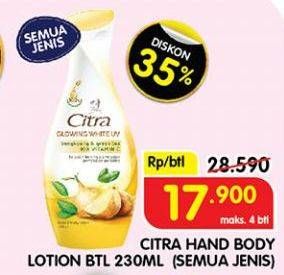 Promo Harga CITRA Hand & Body Lotion All Variants 230 ml - Superindo