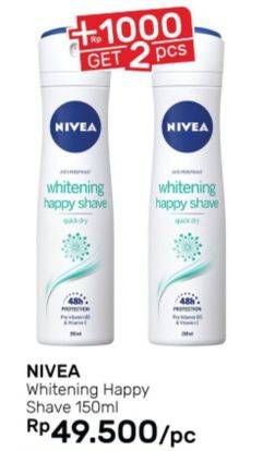 Promo Harga NIVEA Deo Spray Whitening Happy Shave 150 ml - Guardian