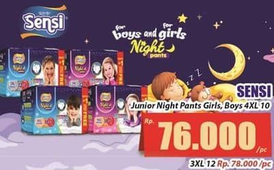 Promo Harga Sensi Night Pants Junior Size XXXL13 13 pcs - Hari Hari