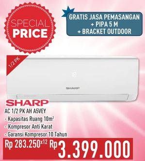 Promo Harga SHARP AH-A5VEY | AC 1/2PK  - Hypermart