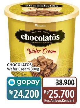 Promo Harga Hollanda Chocolatos Wafer Wafer Cream 300 gr - Alfamidi