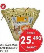 Promo Harga 365 Telur Ayam Kampung Super 6 pcs - Superindo