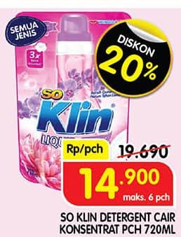 Promo Harga So Klin Liquid Detergent All Variants 720 ml - Superindo