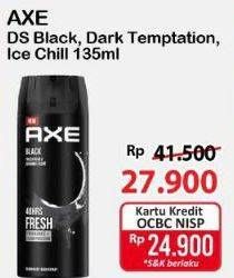 Promo Harga AXE Deo Spray Dark Temptation, Black 135 ml - Alfamart