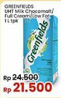 Promo Harga Greenfields UHT Choco Malt, Full Cream, Low Fat 1000 ml - Indomaret