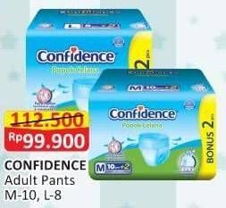 Promo Harga Confidence Adult Diapers Pants M10+2, L8+2 10 pcs - Alfamart