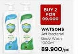 Promo Harga WATSONS Anti Bacterial Body Wash per 2 botol 1 ltr - Watsons