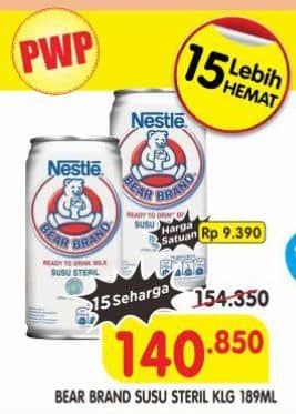 Promo Harga Bear Brand Susu Steril 189 ml - Superindo