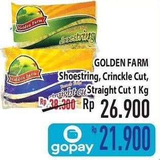 Promo Harga GOLDEN FARM French Fries Shoestring, Crinkle, Straight 1000 gr - Hypermart