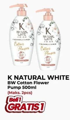 Promo Harga K Natural White Body Wash Cotton Flower 500 ml - Yogya