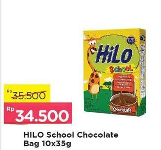 Promo Harga HILO School Susu Bubuk Chocolate per 10 sachet 35 gr - Alfamart