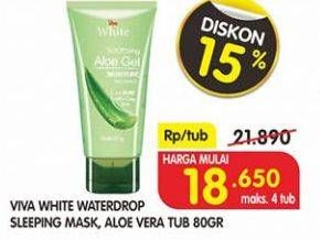 Promo Harga VIVA Waterdrop Sleeping Mask Aloe Gel, White Shooting 80 gr - Superindo