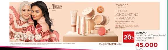Promo Harga WARDAH Colorfit Lip Ink/Cream Blush/Matte Foundation  - Watsons