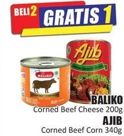 Promo Harga BALIKO Corned Beef Cheese 200g / AJIB Corned Beef Corn 340g  - Hari Hari