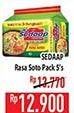 Promo Harga Sedaap Mie Kuah Soto per 5 pcs 75 gr - Hypermart