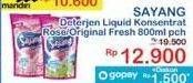 Promo Harga Sayang Liquid Detergent Rose, Original Fresh 800 ml - Indomaret