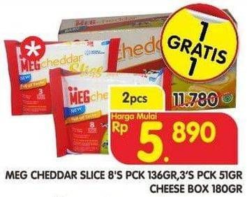 Promo Harga MEG Cheddar Slice & Cheddar Cheese  - Superindo