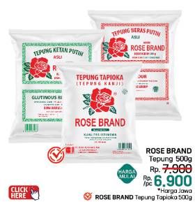 Promo Harga Rose Brand Tepung Ketan Putih/Beras Putih/Tapioka  - LotteMart