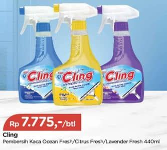 Promo Harga Cling Pembersih Kaca Ocean Fresh, Lemon Fresh, Apple Fresh 440 ml - TIP TOP