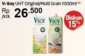 Promo Harga V-SOY Soya Bean Milk Original, Multi Grain 1000 ml - Carrefour