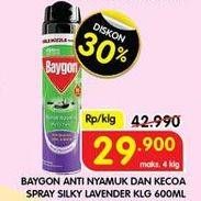 Promo Harga BAYGON Insektisida Spray Silky Lavender 600 ml - Superindo