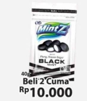 Promo Harga MINTZ Candy Chewy Mint Black Mint per 2 pouch 40 gr - Alfamart