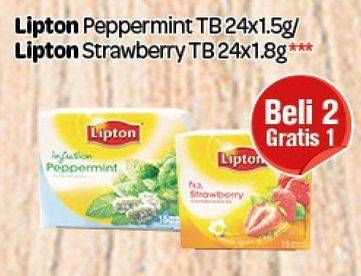 Promo Harga Lipton Yellow Label Tea Peppermint, Stawberry per 24 pcs 1 gr - Carrefour
