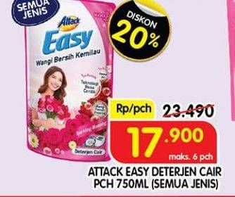 Promo Harga ATTACK Easy Detergent Liquid All Variants 750 ml - Superindo