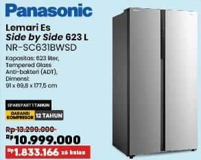 Promo Harga Panasonic NR-SC631BWSD Kulkas Side by Side  - COURTS