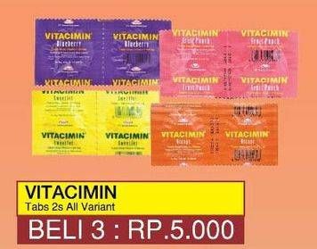 Promo Harga VITACIMIN Vitamin C - 500mg Sweetlets (Tablet Hisap) per 3 sachet 2 pcs - Yogya
