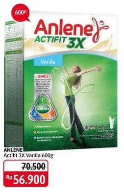 Promo Harga ANLENE Actifit 3x High Calcium Vanilla 600 gr - Alfamidi