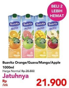 Promo Harga BUAVITA Fresh Juice Apple, Mango, Guava, Orange 1000 ml - Carrefour