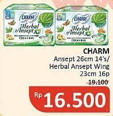 Promo Harga Charm Herbal Ansept+ Long Wing 26cm, Wing 23cm 14 pcs - Alfamidi