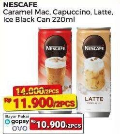 Promo Harga Nescafe Ready to Drink Caramel Macchiato, Cappucino, Latte, Ice Black 220 ml - Alfamart