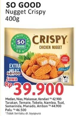 Promo Harga So Good Crispy Chicken Nugget 400 gr - Alfamidi