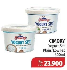 Promo Harga CIMORY Yogurt Set Plain, Low Fat 400 ml - Lotte Grosir