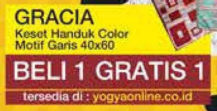 Promo Harga GRACIA Keset Handuk Color Motif Garis 40 X 60 Cm  - Yogya