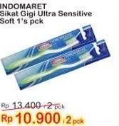 Promo Harga INDOMARET Sikat Gigi Ultra Sensitive Soft per 2 pcs - Indomaret