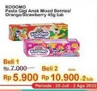 Promo Harga Kodomo Pasta Gigi Mixed Berries, Orange, Strawberry 45 gr - Indomaret
