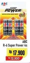 Promo Harga ABC Battery Super Power R6/AA 4 pcs - Alfamart