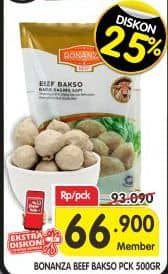 Promo Harga Bonanza Beef Bakso 500 gr - Superindo